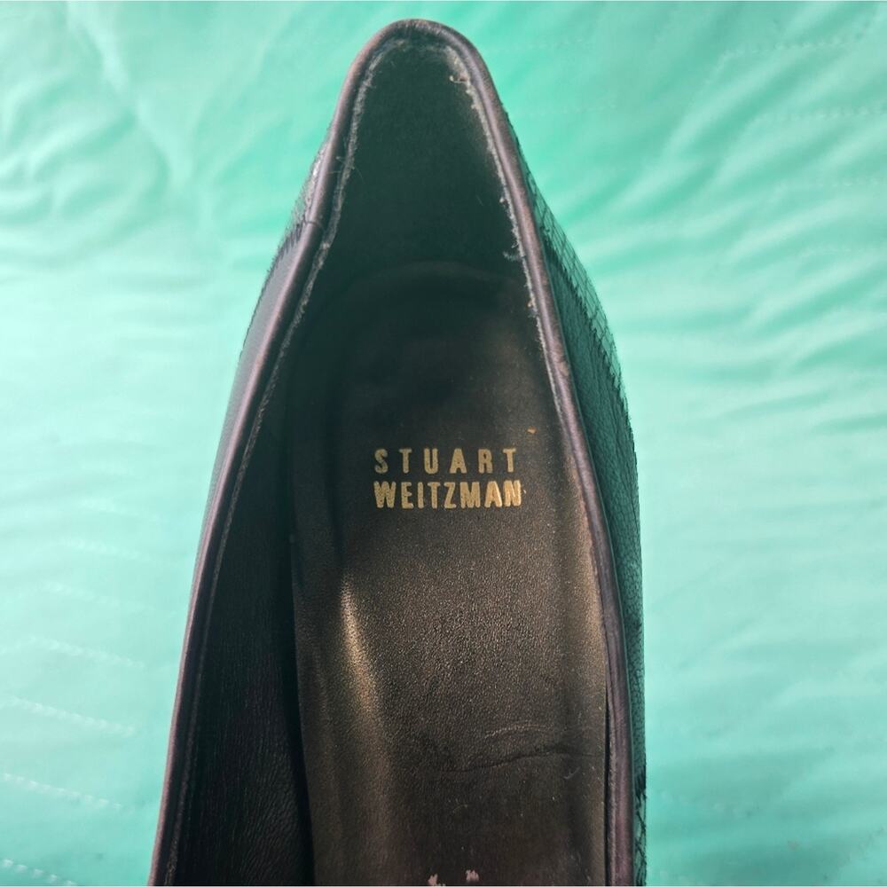Stuart Weitzman black patchwork leather pumps hee… - image 8